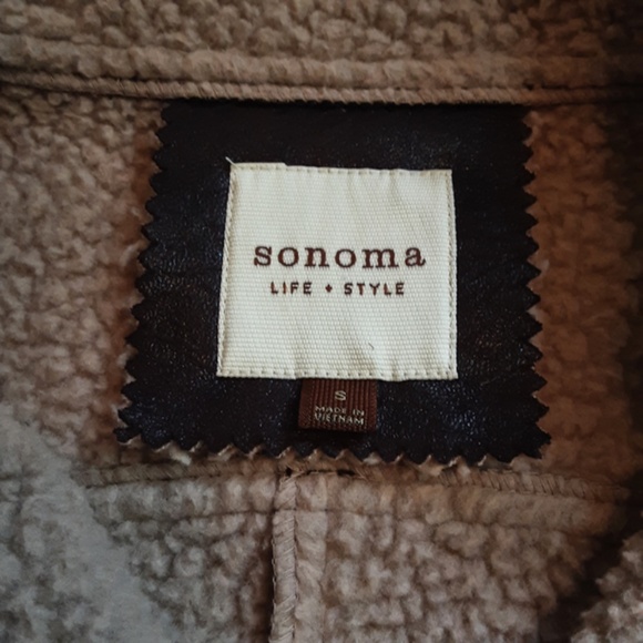 Women's Sherpa Lined Aviator Jacket Brown Faux Suede Sz S - Picture 12 of 14